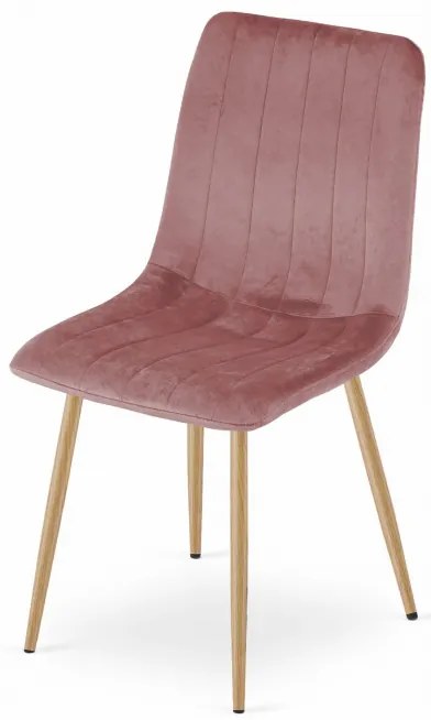 Set troch jedálenských stoličiek LAVA - rúžová (hnedé nohy) 3ks