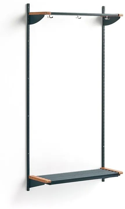 Vešiaková stena JEPPE s hornou policou, základná sekcia, 1790x900x310 mm, modrá/dub