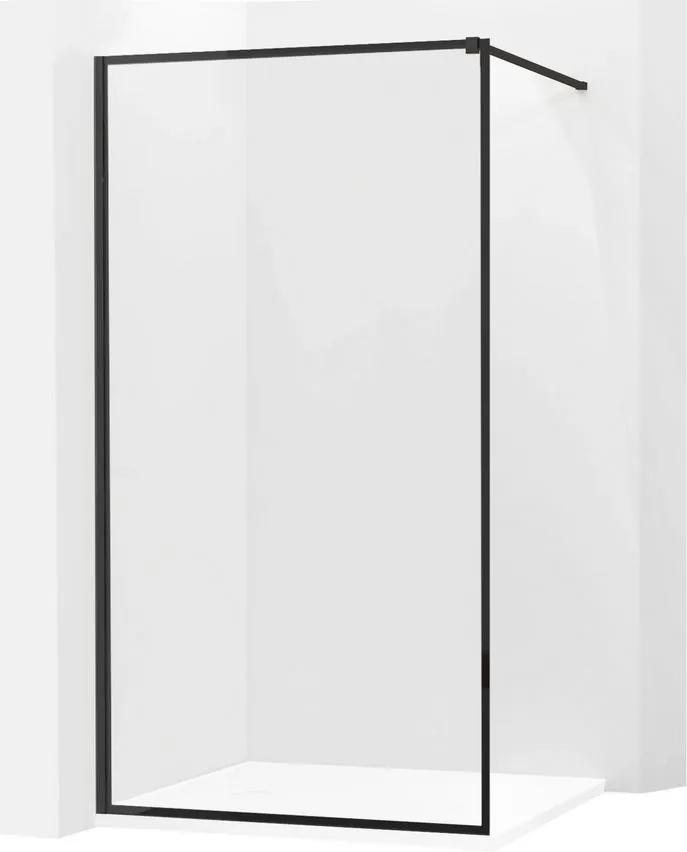 Mexen KIOTO sprchová zástena WALK-IN 8mm, 50x200 cm, čierny rám, 800-050-000-00-70