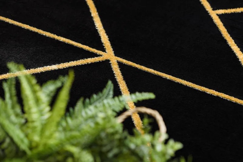 Kusový koberec Emerald geometric 1012 black and gold kruh, 200x200 (priemer) kruh, čierna, chodba / predsieň, Dywany Łuszczów