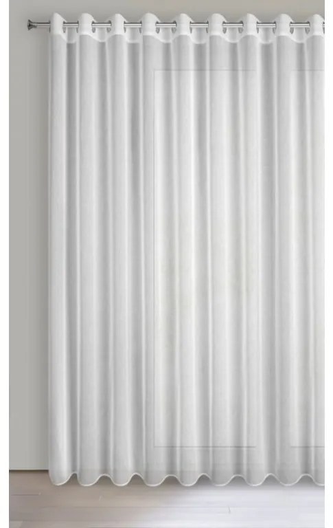 DECOREUM Jednofarebná záclona s jemnou dúhovou štruktúrou 300 cm x 250 cm biela 100 % polyester 64000