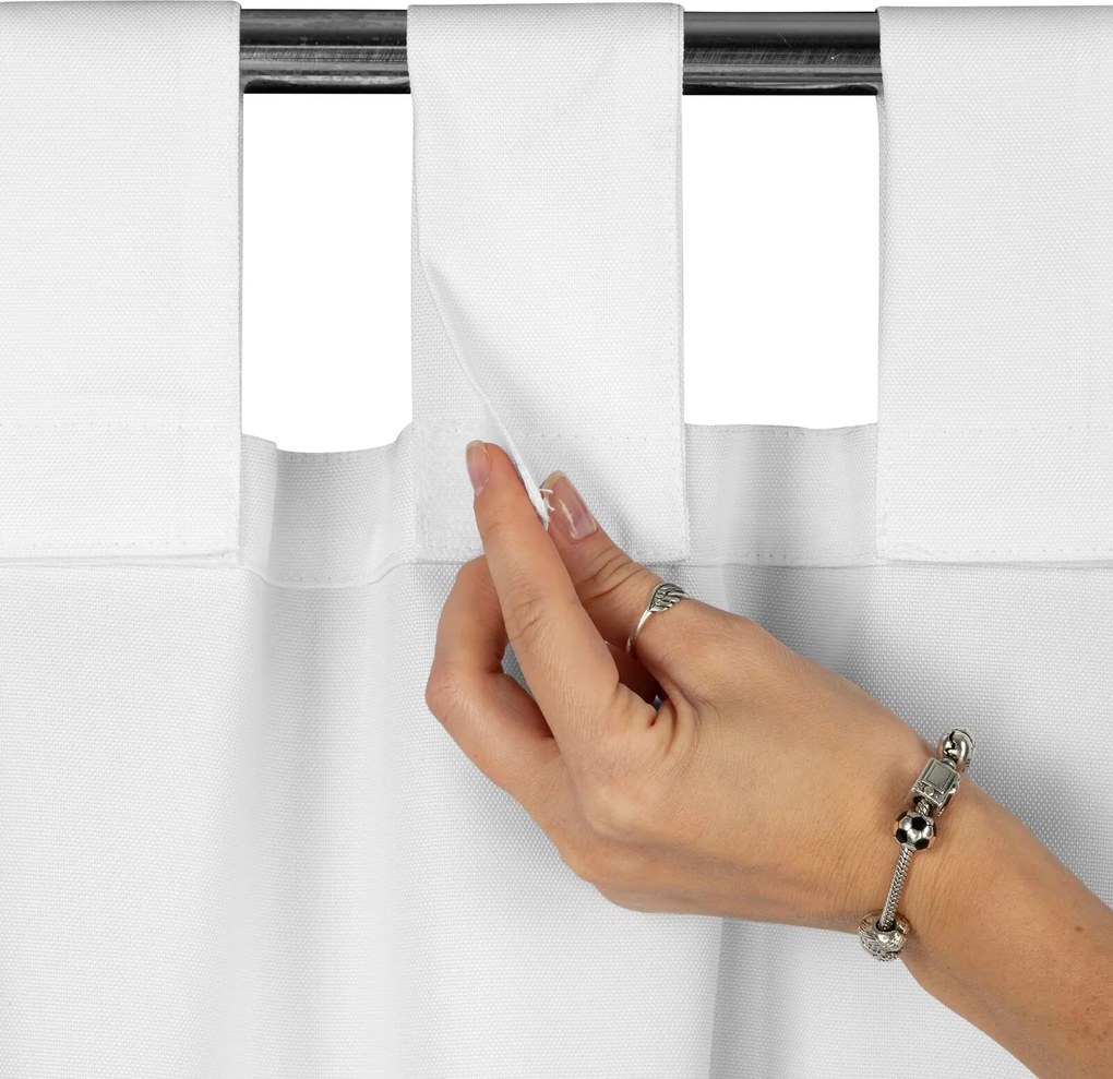 ZÁHRADNÝ VODEODOLNÝ ZÁVES NA PÚTKACH GARDEN 155X220 CM BIELA