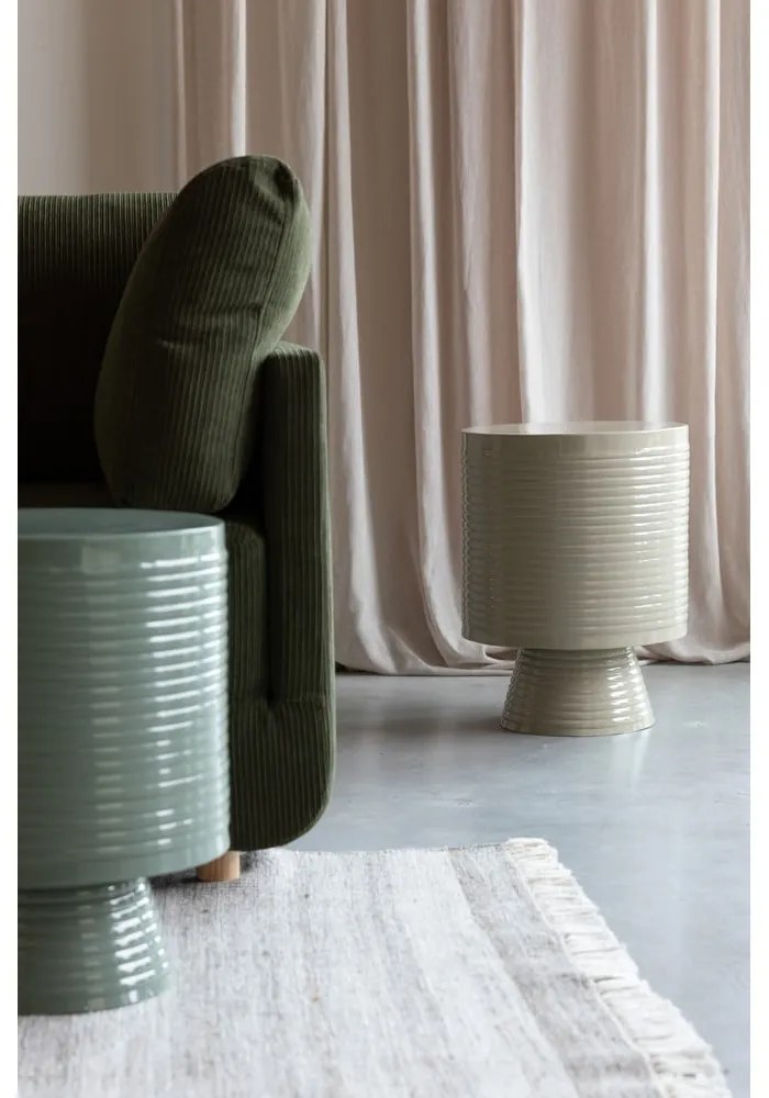 Kovový okrúhly odkladací stolík ø 35 cm Sven – White Label