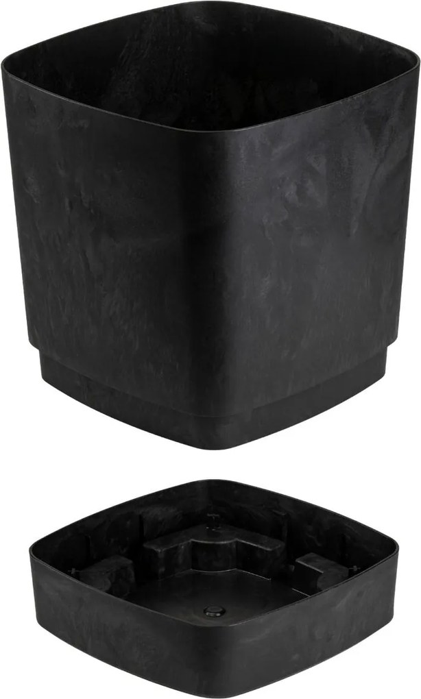 Sada 3 ks květináčů Cubi 16x16/19x19/25x25 cm černý beton