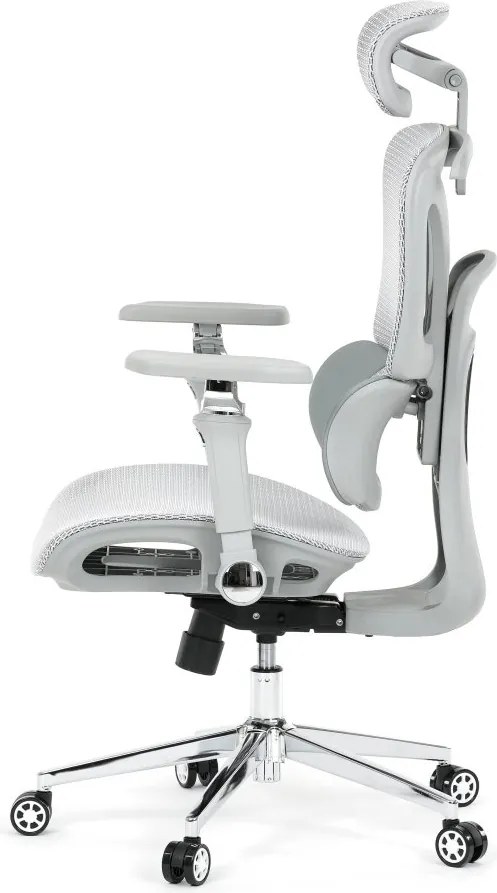 Kancelárska ergonomická stolička PORTE II — sieťovina, sivá