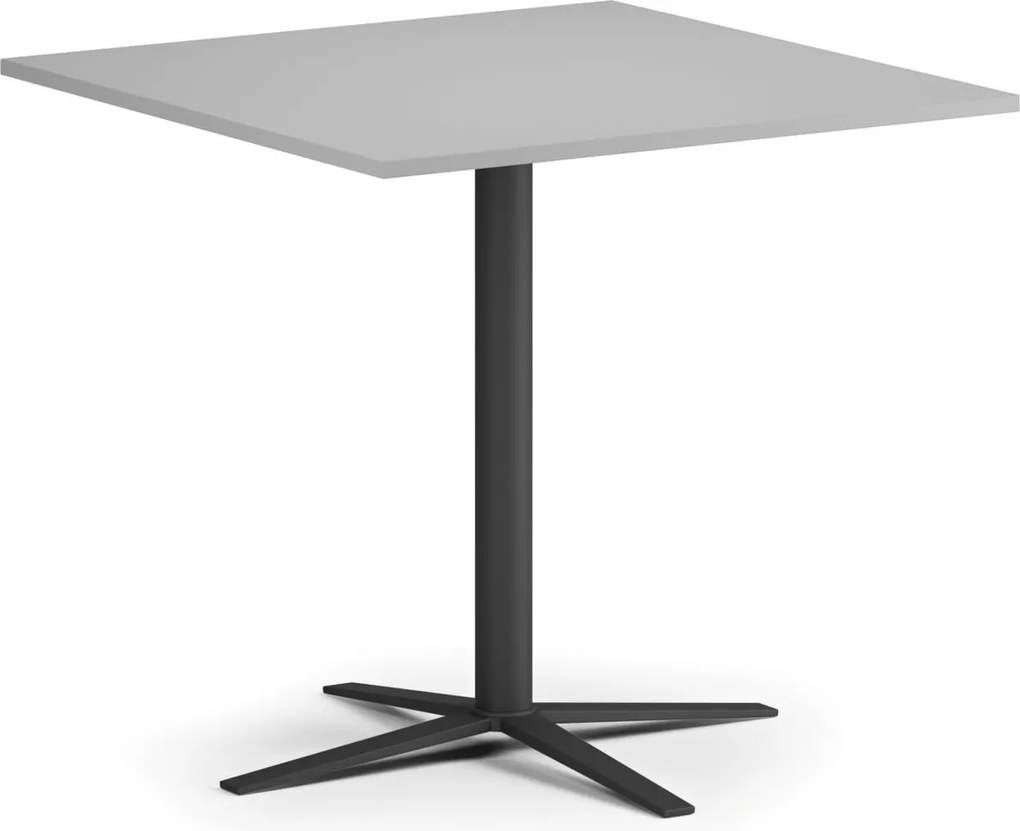 Konferenčný stolík AURA, 60x60 cm, čierna podnož, sivá