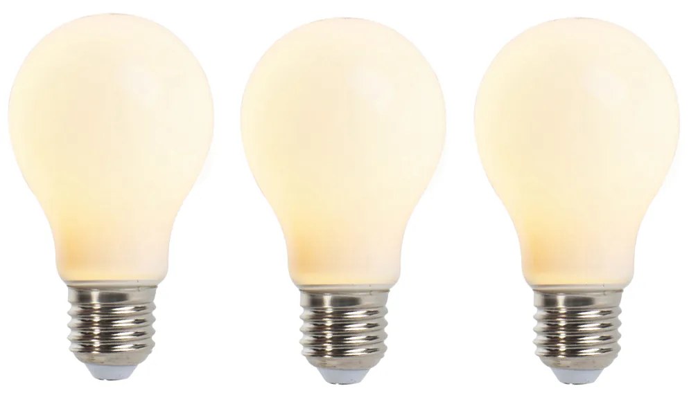 Sada 3 E27 stmievateľných LED žiaroviek s vláknom matné 5W 380lm 2350K