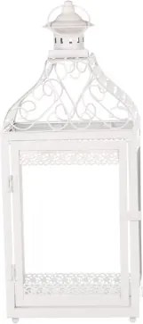 Kovový lampáš Mirja 50 cm, biela antik%