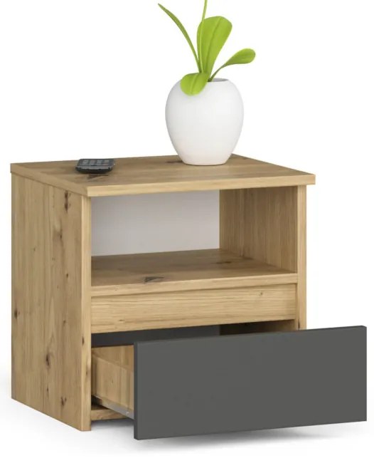 Nočný stolík CL1 dub artisan / sivý