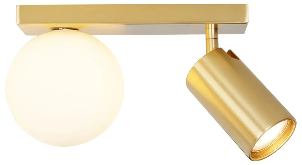 Moderné stropné svietidlo mosadzné 2-svetelné naklápacie - Lesly