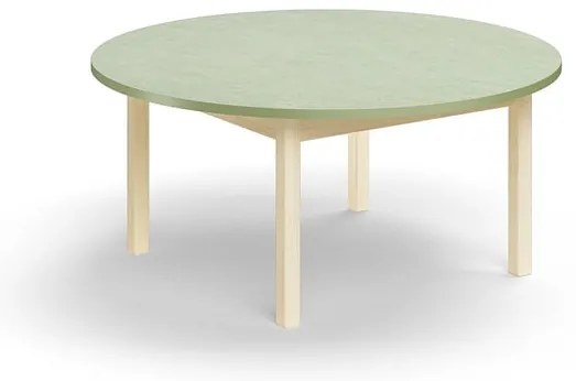 Stôl DECIBEL, Ø1200x530 mm, akustické linoleum, breza/zelenošedá