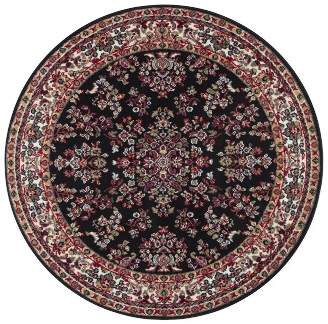 Koberec Hanse Home Oriental čierny / červený kruh