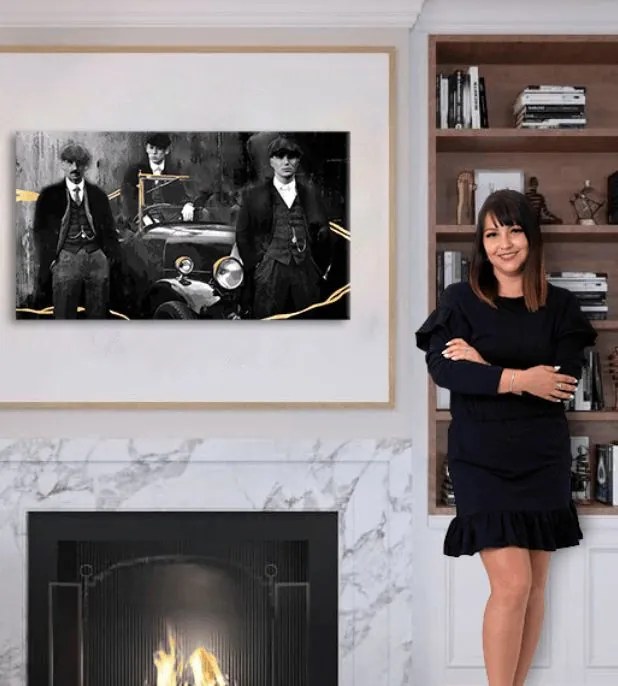 Obrazy na plátne - PREMIUM ART – Peaky Blinders bratia 110x60 cm