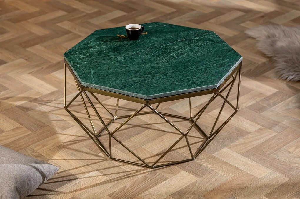 Dizajnový konferenčný stolík Acantha 70 cm mramor zelený
