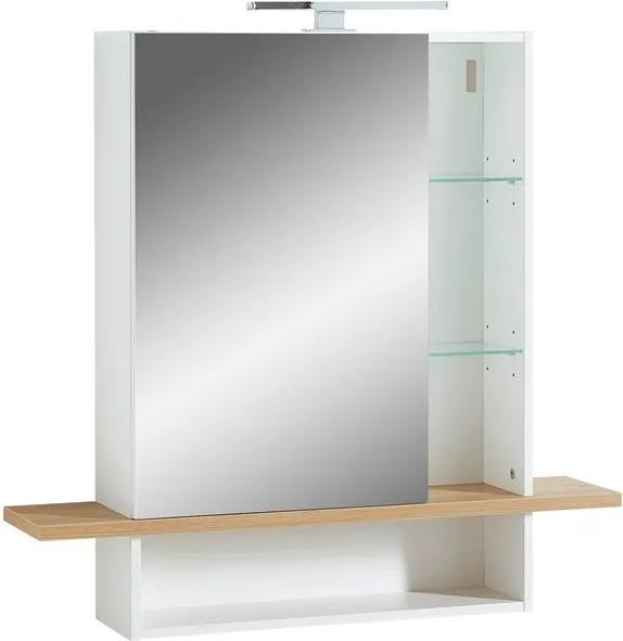 Zrcadlová škříňka 1436 GW-Novolino, bílá/dub S1436-513 GERMANIA