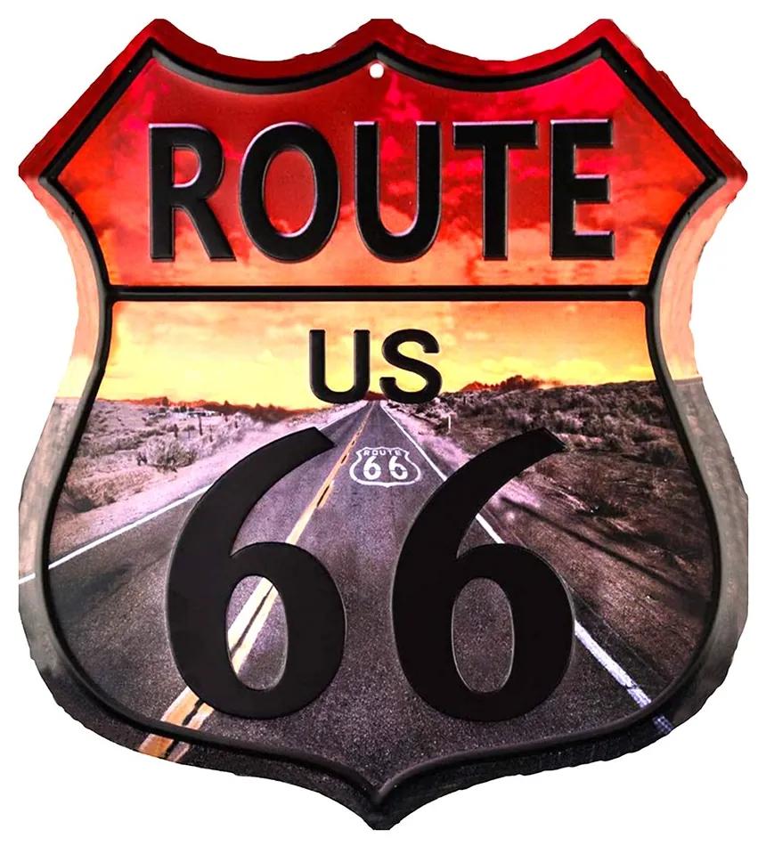 Nástenná kovová ceduľa Route 66 - 45*1*50 cm