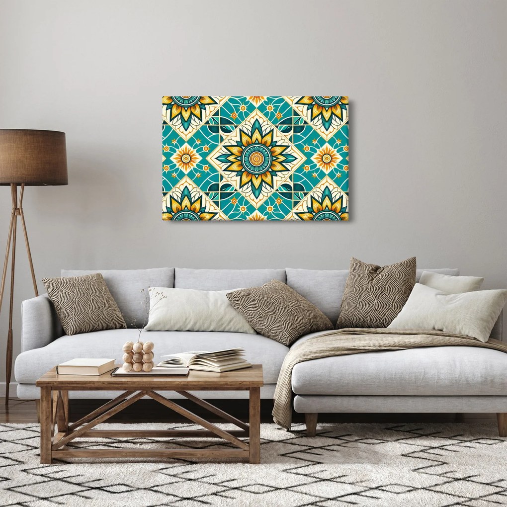 Obraz - Tyrkysový vzor (90x60 cm)