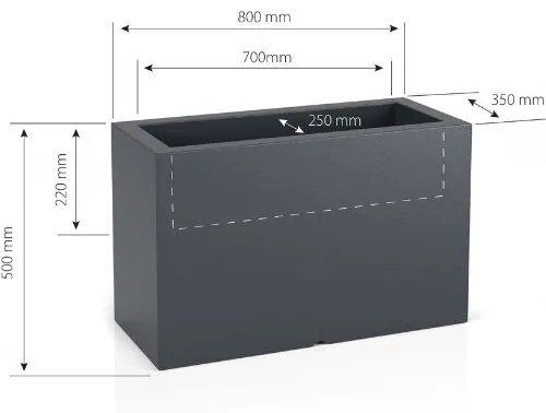 Dizajnový kvetináč MONUMO LUNGO MAXI White