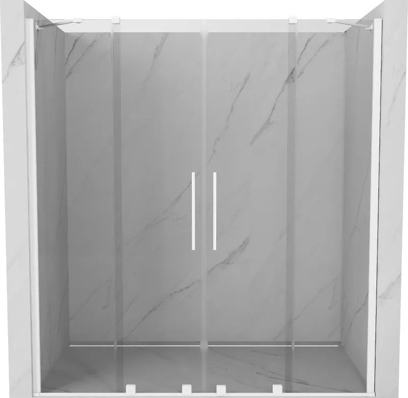 Mexen Velar Duo posúvacie sprchové dvere 170 cm, Priehľadné, Biele - 871-170-000-02-20