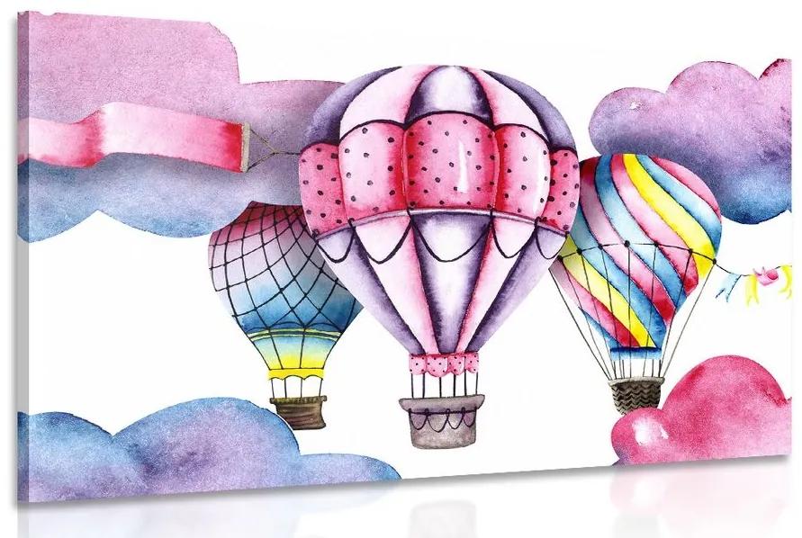 Obraz akvarelové balóniky - 90x60