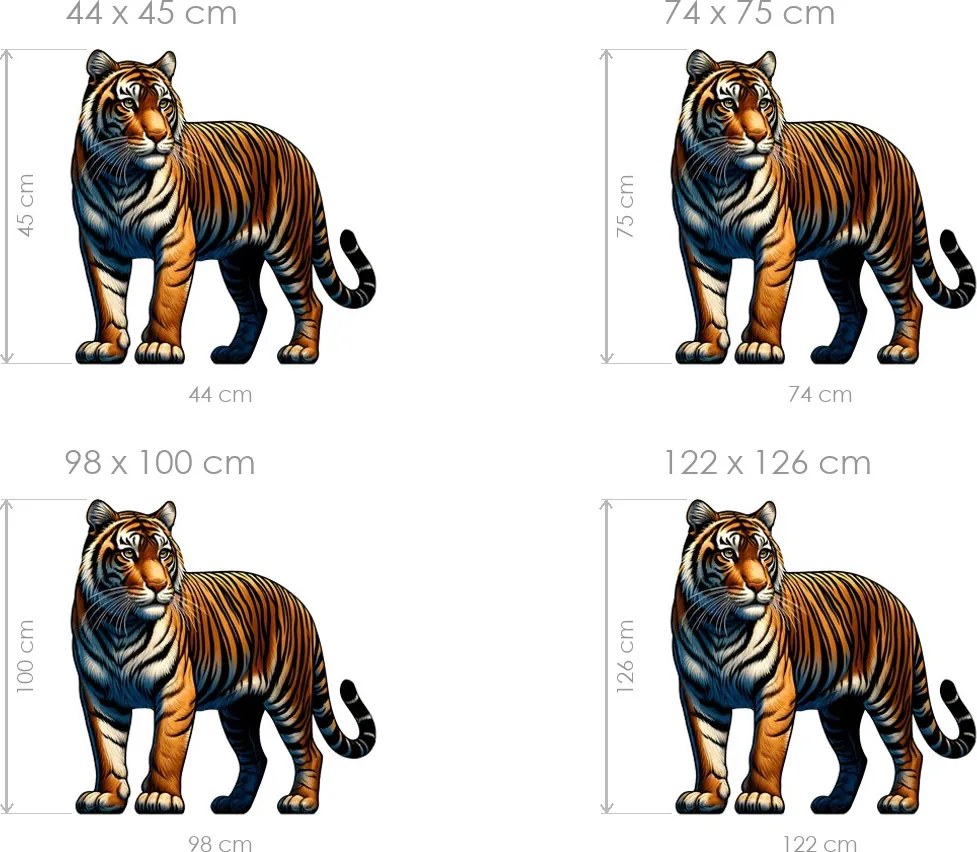 Tiger textilná preliepateľná nálepka na stenu arch 44 x 45 cm
