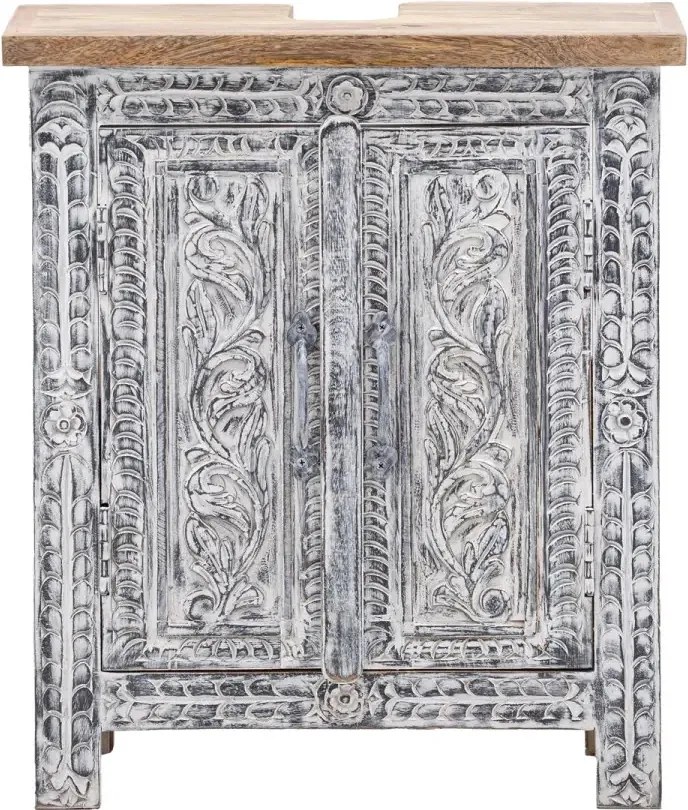 furniture-nabytek.cz - Masívna umývadlová skrinka Santa Cruz z dreva Holz - Mango, lakovaná, šedá