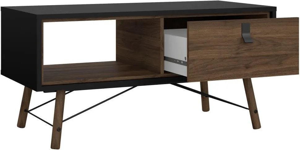 Konferenční stolek Rainy 102 cm černý/ořech tmavý