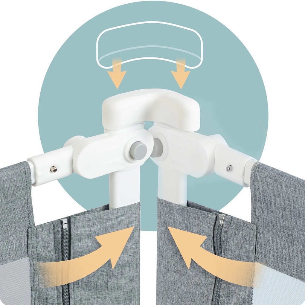 Bezpečnostná zábrana k posteli 200 cm Nukido NK-227 - sivá