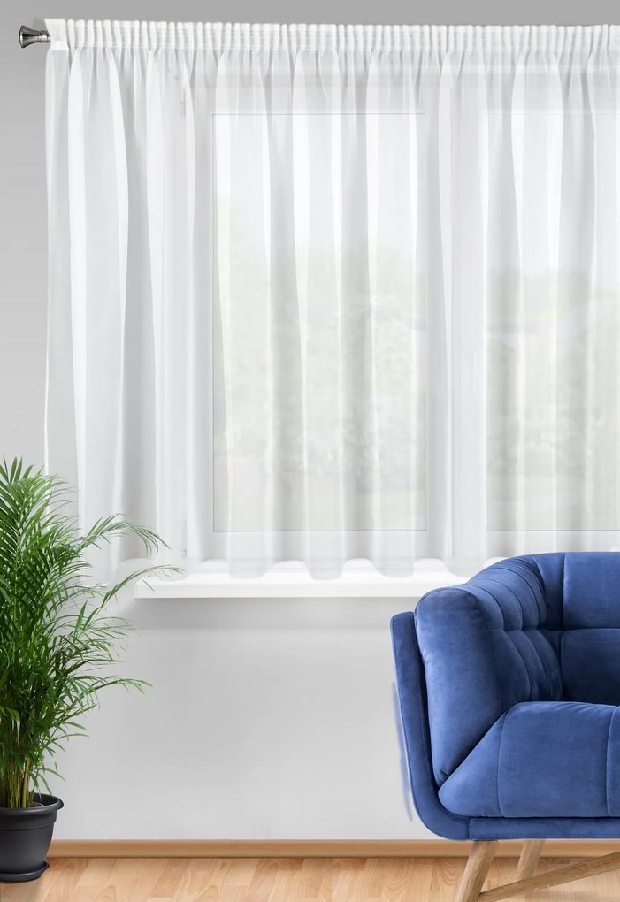 ZÁCLONA NA PÁSKE LUCY 300X160 CM BIELA
