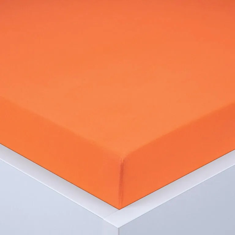 Napínacia plachta na posteľ jersey EXCLUSIVE oranžová 180 x 200 cm