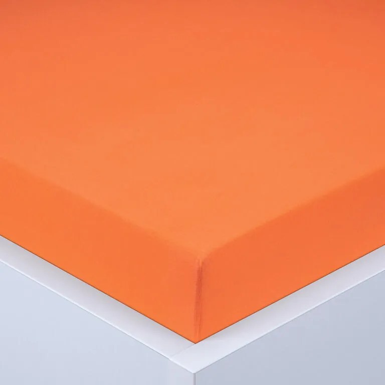 Napínacia plachta na posteľ jersey EXCLUSIVE oranžová 90 x 200 cm