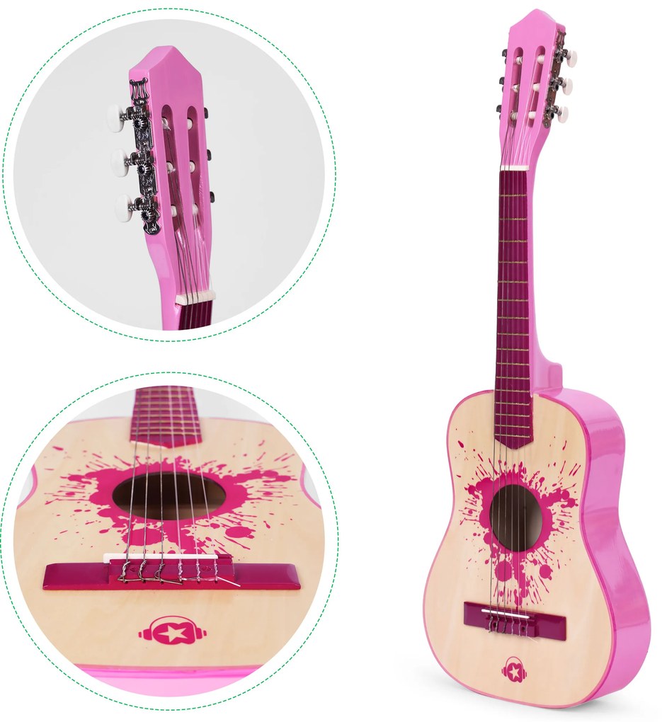 Detská ružová gitara, ECOTOYS