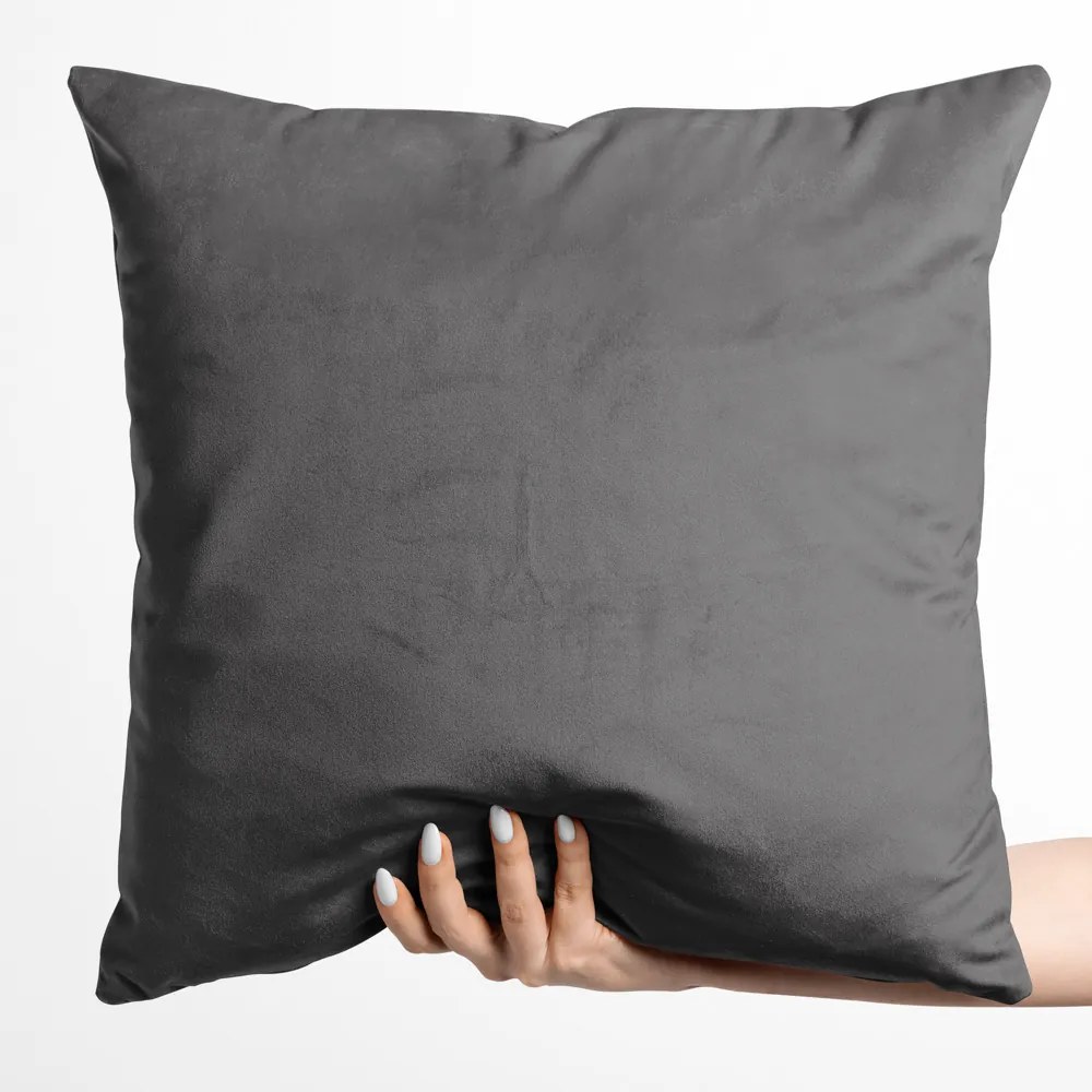 Biante Zamatová obliečka na vankúš Velvet Prémium SVP-017 Tmavo sivá 30 x 50 cm