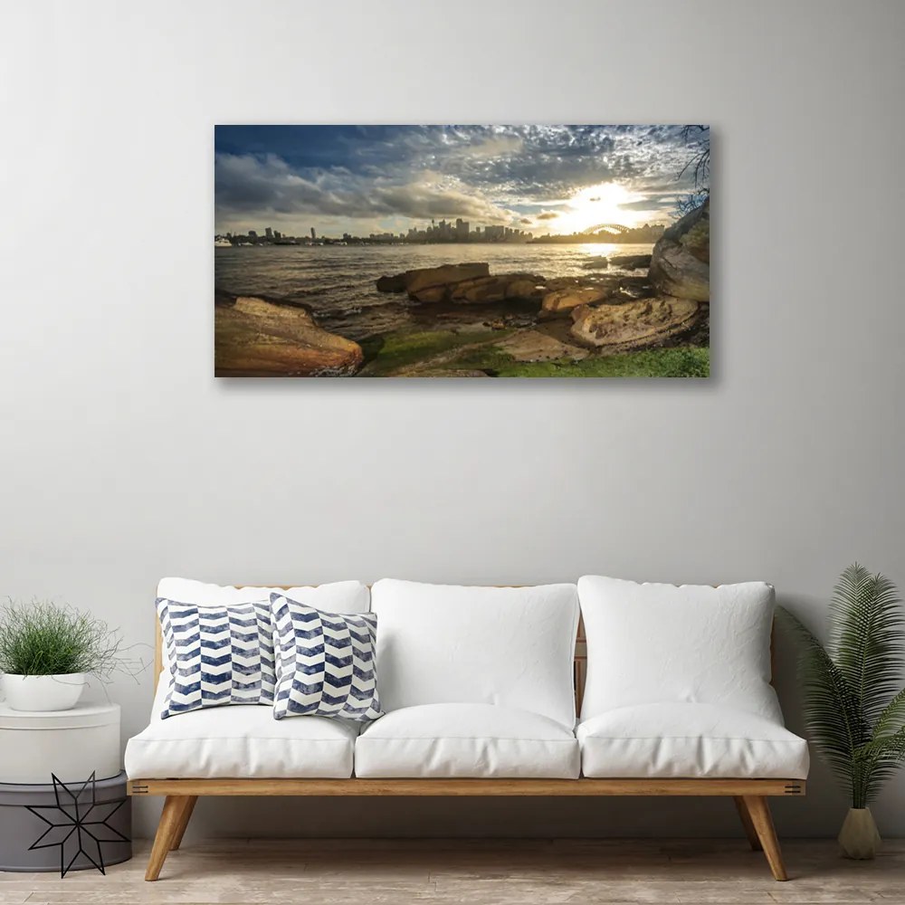 Obraz na plátne More mesto krajina 125x50 cm
