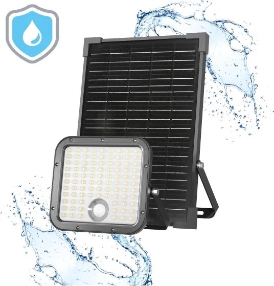 LED vonkajší solárny reflektor so senzorom LED/30W/6,4V IP65 3000/4000K