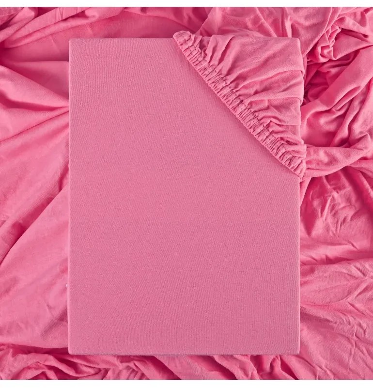 Plachta posteľná ružová jersey EMI, Plachta predĺžená 160x220