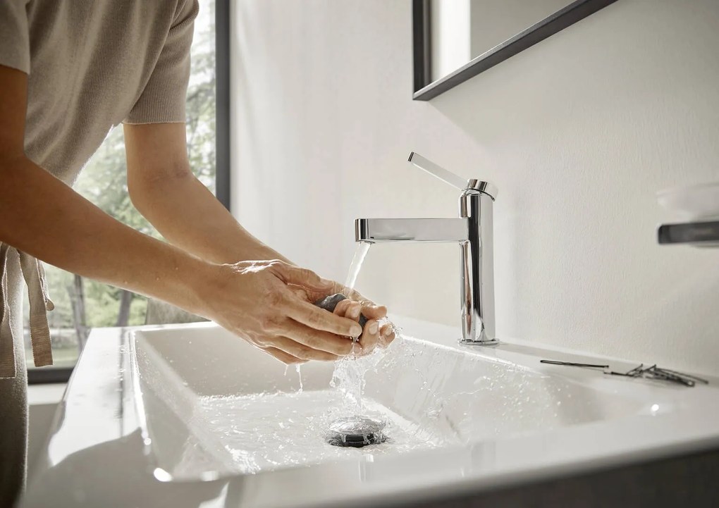 Hansgrohe Finoris, umývadlová batéria 110, s výpustom Push-Open, CoolStart, EcoSmart, chrómová, HAN-76024000