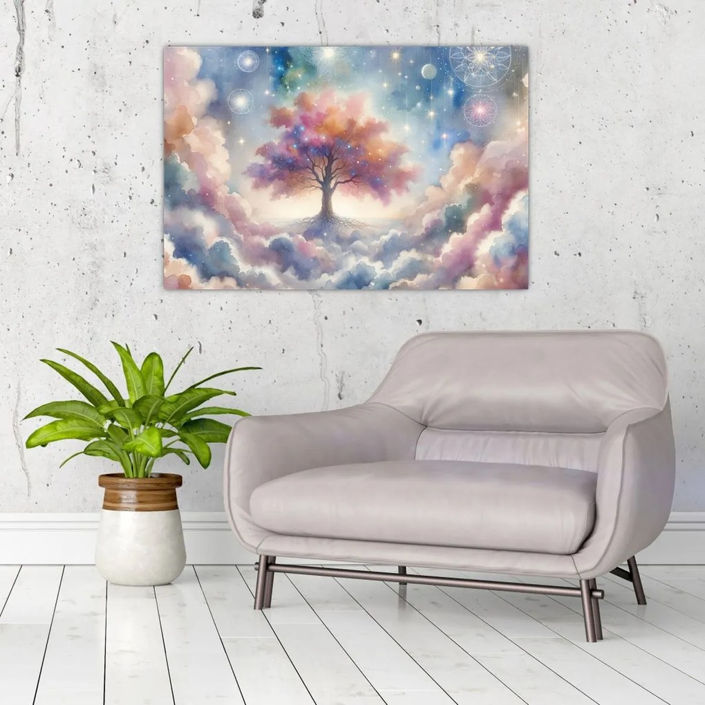 Obraz – Strom života v oblakoch (90x60 cm)