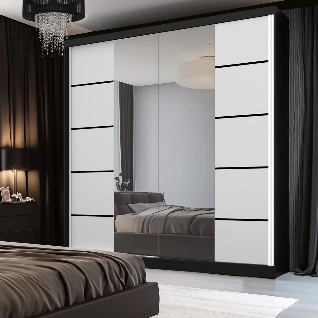 Šatníková skriňa SERENITY 200 cm biely mat ME SERENITY SZP5/0/B/W/0/HIAL