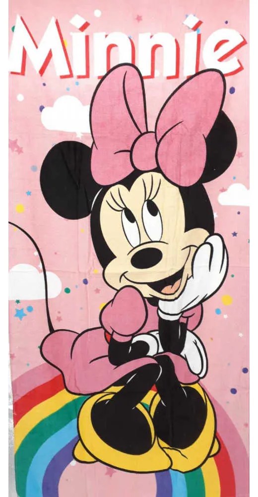 Detská osuška MINNIE MOUSE ružová 70X140cm Setino