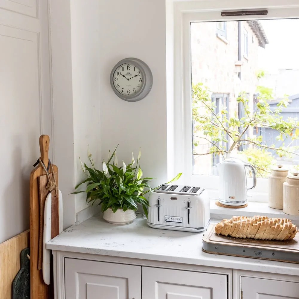 Nástenné hodiny Kitchen Craft Living Nostalgia Grey, ⌀ 25,5 cm