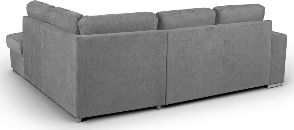 Rohová sedacia súprava Eddi, stredne šedá látka, pravý roh