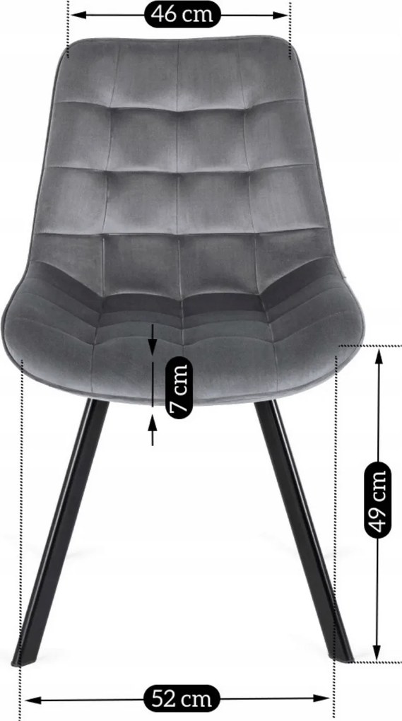 PROXIMA.store - Čalúnená jedálenska stolička RICK FARBA: sivá, MATERIÁL: zamat