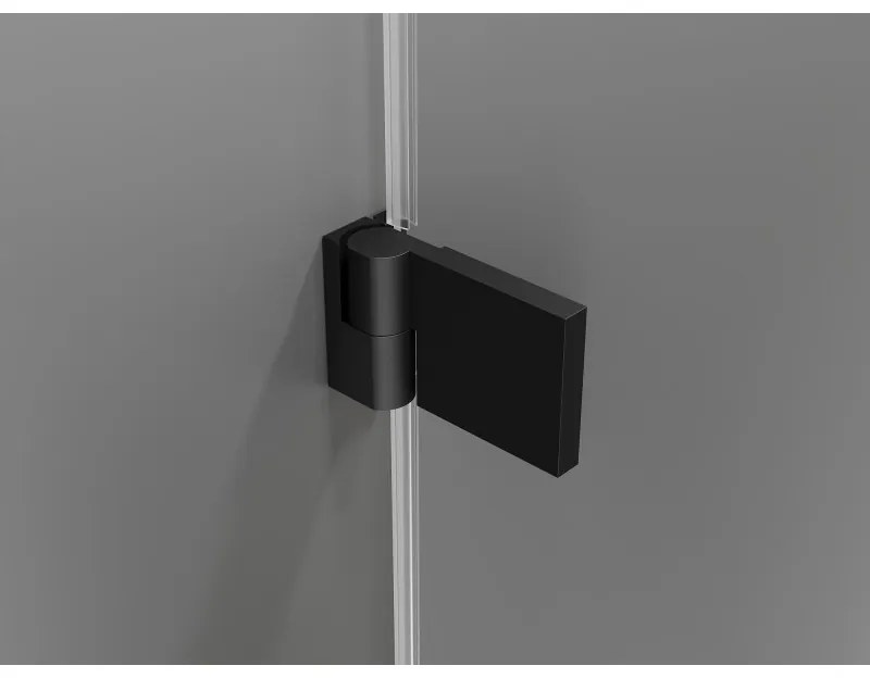 Mexen Lunar-B, výklopný sprchový kút ľavý 85 x 80 cm, 8mm číre sklo, čierny profil, 832-085-080-70-00-L