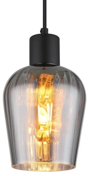 Globo 15627 - Luster na lanku RYAN 1xE27/40W/230V pr. 13,5 cm čierna