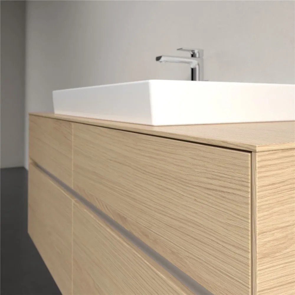 VILLEROY &amp; BOCH Collaro závesná skrinka pod umývadlo na dosku (umývadlo v strede), 4 zásuvky, s LED osvetlením, 1400 x 500 x 548 mm, Nordic Oak, C088B0VJ