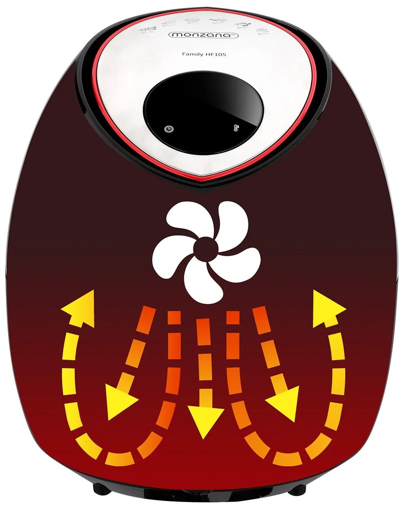 InternetovaZahrada Teplovzdušná fritéza FRYER 3 black – 9 v 1 s dotykovým displejom 1850 W 6,5 l