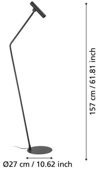 Eglo 900909 - LED Stojacia lampa ALMUDAINA LED/5W/230V 3000K čierna
