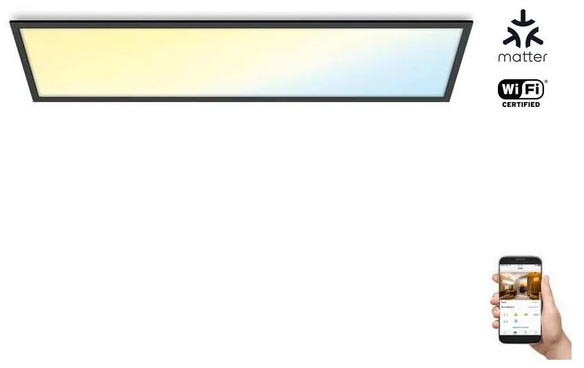 WiZ - LED Stmievateľný panel SUPERSLIM LED/36W/230V 2700-6500K Wi-Fi čierna