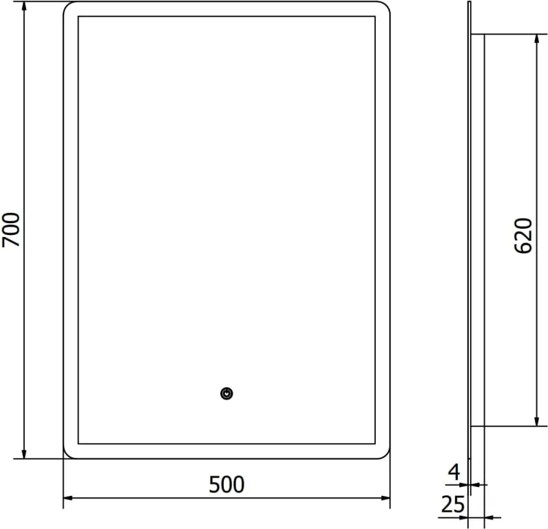 Mexen Navia osvetlené kúpeľňové zrkadlo 50 x 70 cm, LED 6000K, antifog - 9803-050-070-611-00